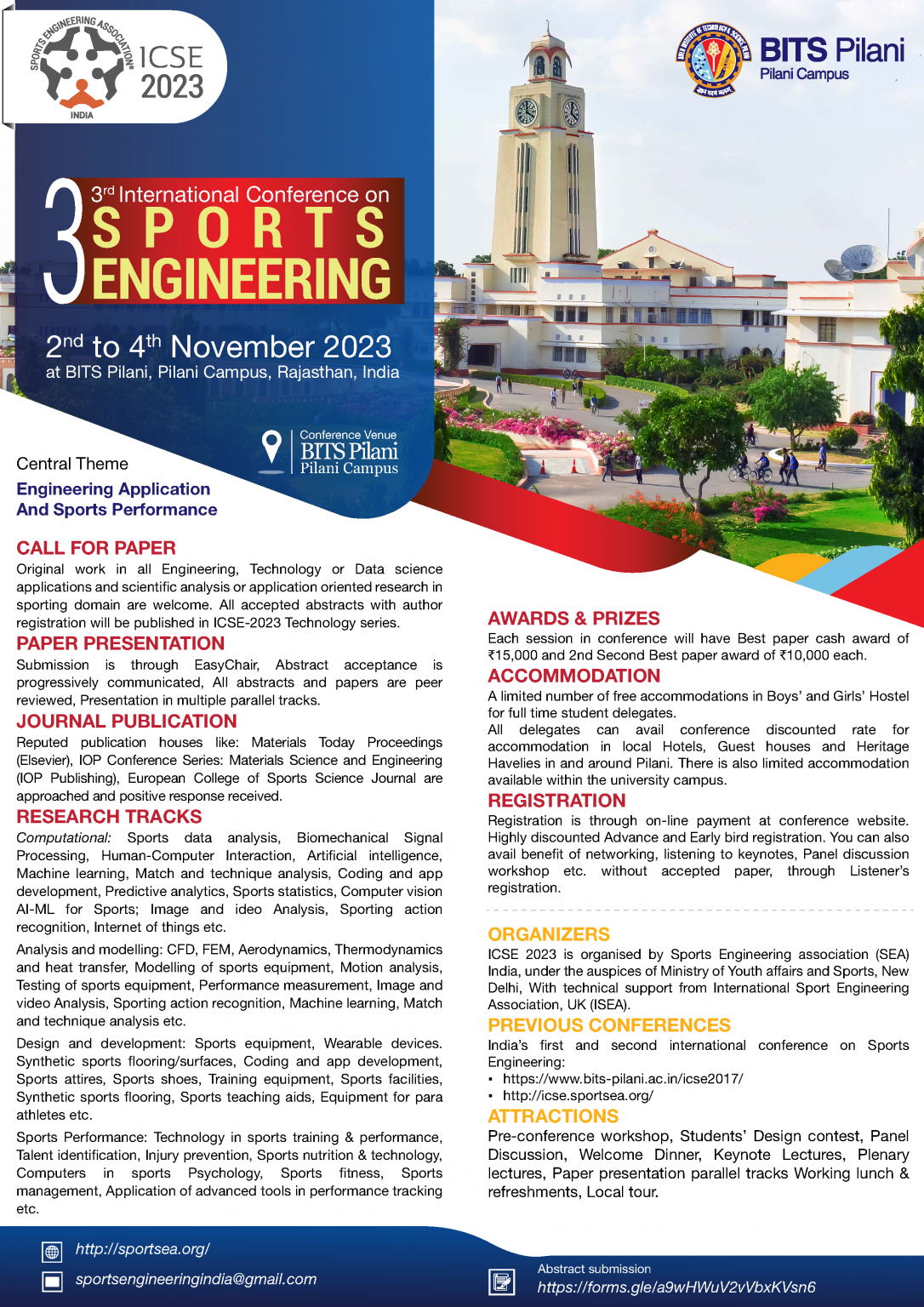 3rd International Conference on Sports Engineering International